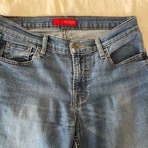 Vintage Guess jeans.  Frayed‎ bottoms. Size 28 Regular. Good condition